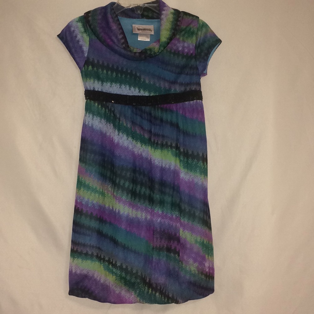 Blue Green Print Dress